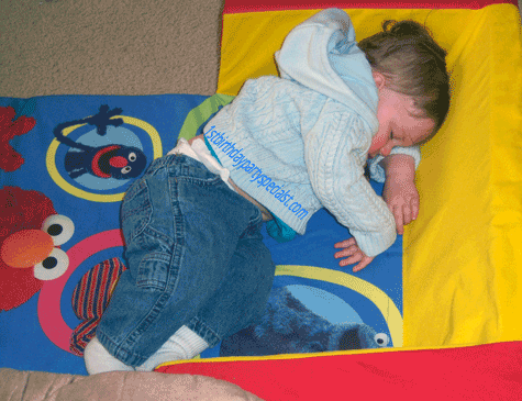 1st birthday party child napping